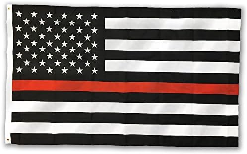 durasleek - 薄红线美国国旗 - 缝制和刺绣